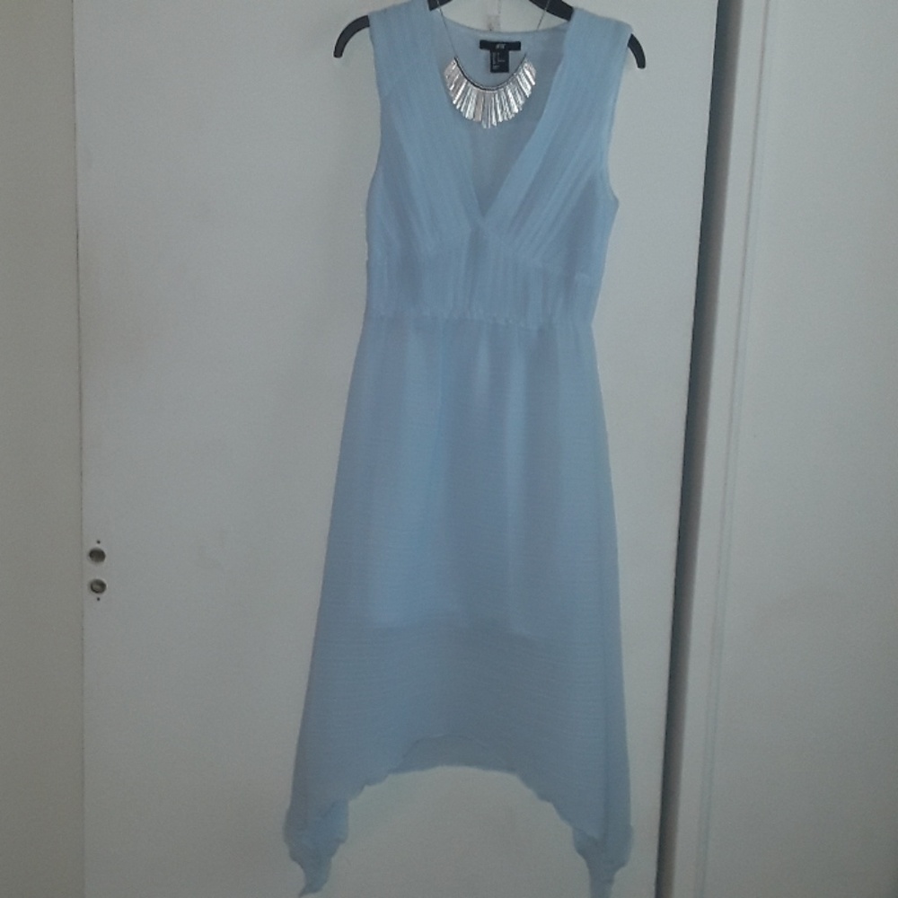 Baby blue pleated dress
